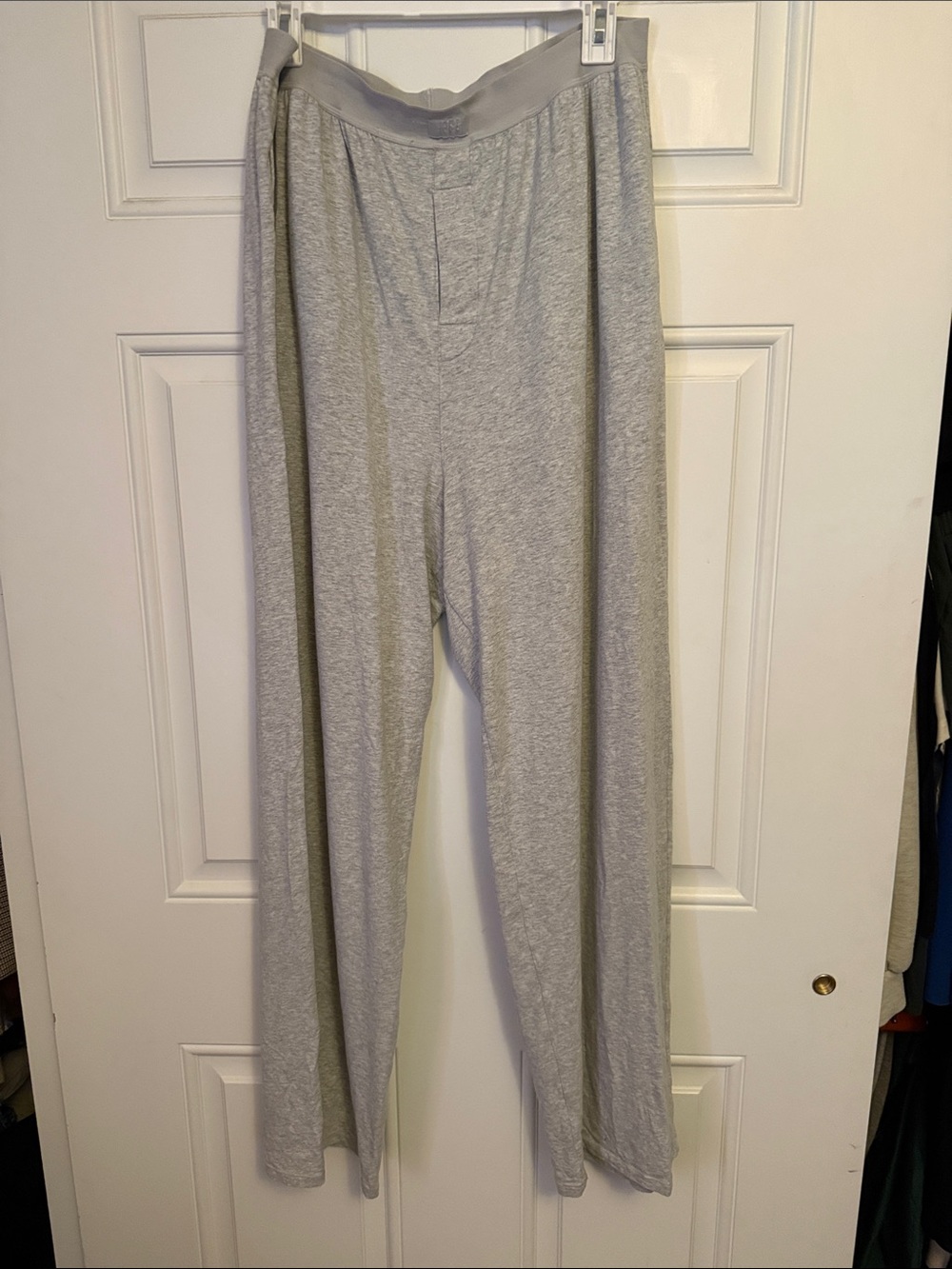 SKIMS Wide Leg Lounge Pants in Light Gray